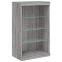 SZAFKA Z OŚWIETLENIEM LED SZARY DĄB SONOMA 60,5X37X100CM