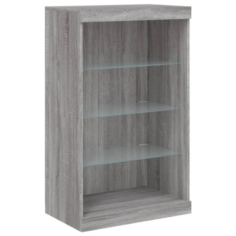 SZAFKA Z OŚWIETLENIEM LED SZARY DĄB SONOMA 60,5X37X100CM