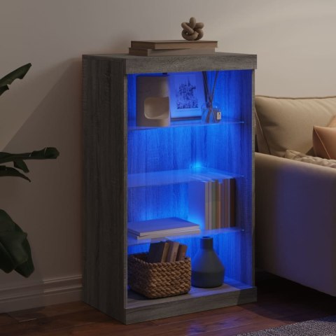 SZAFKA Z OŚWIETLENIEM LED SZARY DĄB SONOMA 60,5X37X100CM
