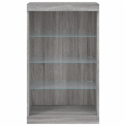SZAFKA Z OŚWIETLENIEM LED SZARY DĄB SONOMA 60,5X37X100CM