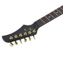 GITARA ELEKTRYCZNA Z POKROWCEM CZARNO-ZŁOTA 4/4 39"