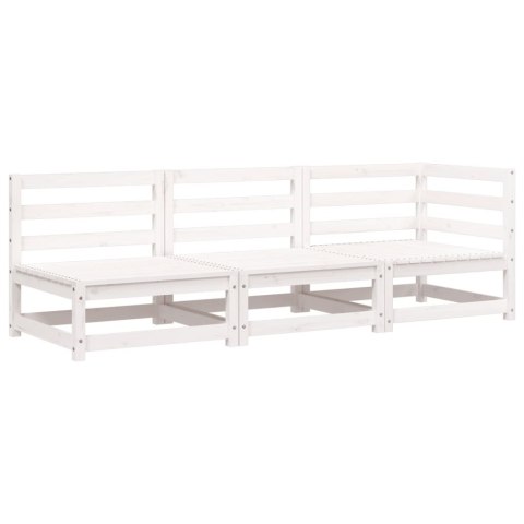 OGRODOWA SOFA 3-OSOBOWA BIAŁA LITE DREWNO SOSNOWE