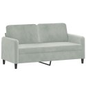 SOFA 2-OSOBOWA JASNOSZARA 140CM TAPICEROWANA AKSAMITEM