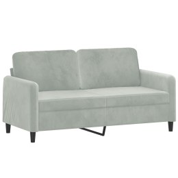 SOFA 2-OSOBOWA JASNOSZARA 140CM TAPICEROWANA AKSAMITEM