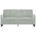 SOFA 2-OSOBOWA JASNOSZARA 140CM TAPICEROWANA AKSAMITEM