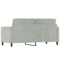 SOFA 2-OSOBOWA JASNOSZARA 140CM TAPICEROWANA AKSAMITEM