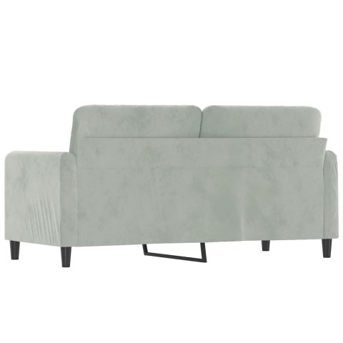 SOFA 2-OSOBOWA JASNOSZARA 140CM TAPICEROWANA AKSAMITEM