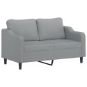 SOFA 2-OSOBOWA JASNOSZARA 140CM TAPICEROWANA TKANINĄ