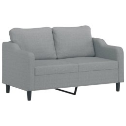 SOFA 2-OSOBOWA JASNOSZARA 140CM TAPICEROWANA TKANINĄ
