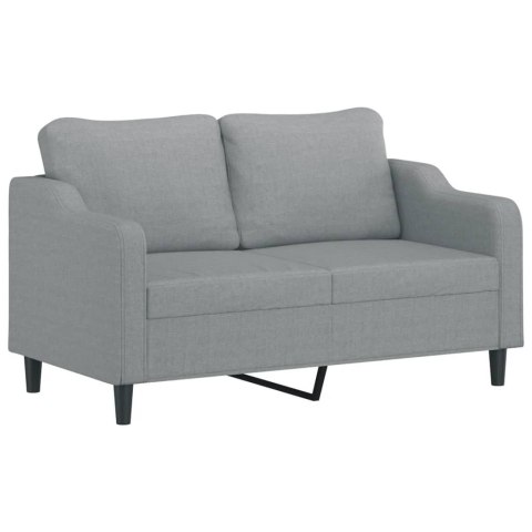 SOFA 2-OSOBOWA JASNOSZARA 140CM TAPICEROWANA TKANINĄ