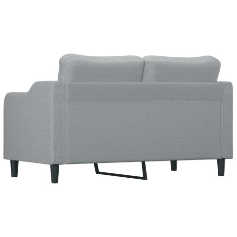 SOFA 2-OSOBOWA JASNOSZARA 140CM TAPICEROWANA TKANINĄ