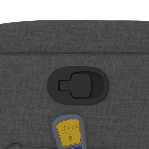 PODNOSZONY FOTEL MASUJĄCY ROZKŁADANY CIEMNOSZARY TKANINA