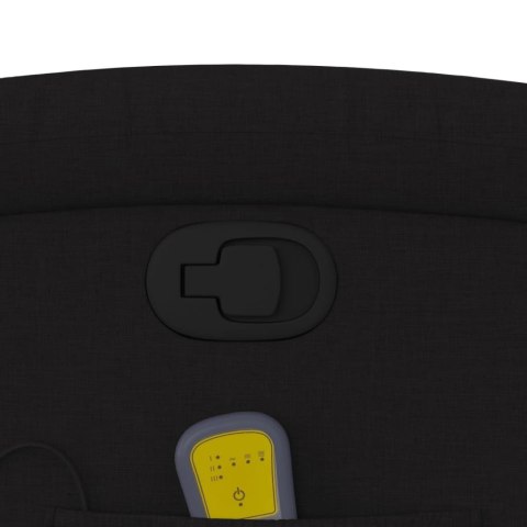 PODNOSZONY FOTEL MASUJĄCY ROZKŁADANY CZARNY OBITY TKANINĄ