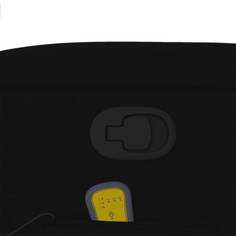 PODNOSZONY FOTEL MASUJĄCY ROZKŁADANY CZARNY OBITY TKANINĄ