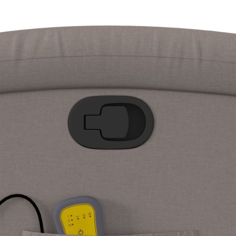 PODNOSZONY FOTEL MASUJĄCY ROZKŁADANY KOLOR TAUPE TKANINA