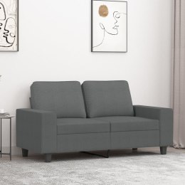 SOFA 2-OSOBOWA CIEMNOSZARA 120CM TAPICEROWANA TKANINĄ
