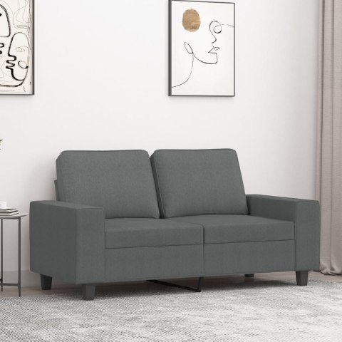 SOFA 2-OSOBOWA CIEMNOSZARA 120CM TAPICEROWANA TKANINĄ