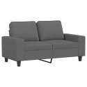 SOFA 2-OSOBOWA CIEMNOSZARA 120CM TAPICEROWANA TKANINĄ