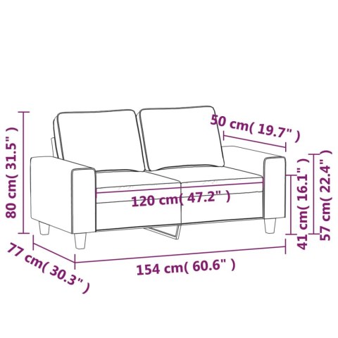 SOFA 2-OSOBOWA CIEMNOSZARA 120CM TAPICEROWANA TKANINĄ