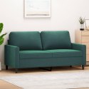 SOFA 2-OSOBOWA CIEMNOZIELONA 140CM TAPICEROWANA AKSAMITEM