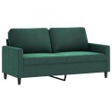 SOFA 2-OSOBOWA CIEMNOZIELONA 140CM TAPICEROWANA AKSAMITEM