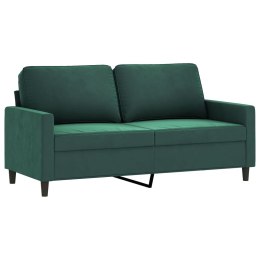 SOFA 2-OSOBOWA CIEMNOZIELONA 140CM TAPICEROWANA AKSAMITEM