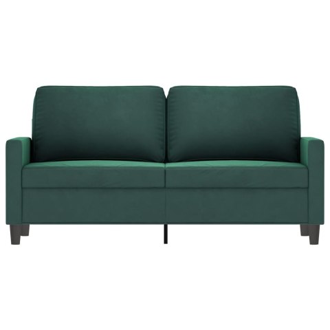 SOFA 2-OSOBOWA CIEMNOZIELONA 140CM TAPICEROWANA AKSAMITEM