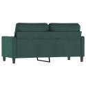 SOFA 2-OSOBOWA CIEMNOZIELONA 140CM TAPICEROWANA AKSAMITEM