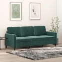 SOFA 3-OSOBOWA CIEMNOZIELONY 180CM OBITA AKSAMITEM