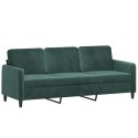 SOFA 3-OSOBOWA CIEMNOZIELONY 180CM OBITA AKSAMITEM