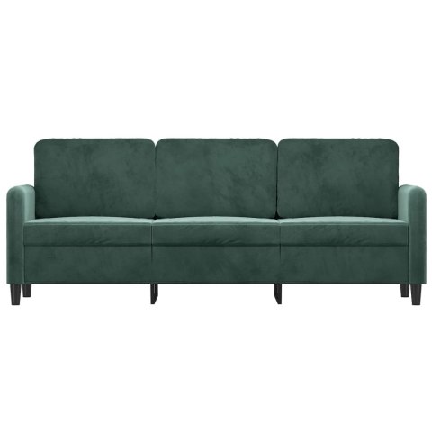 SOFA 3-OSOBOWA CIEMNOZIELONY 180CM OBITA AKSAMITEM