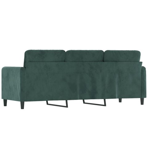 SOFA 3-OSOBOWA CIEMNOZIELONY 180CM OBITA AKSAMITEM