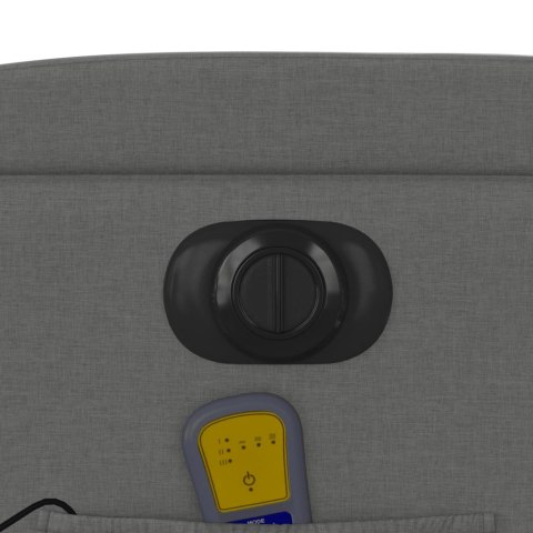 PODNOSZONY FOTEL MASUJĄCY ELEKTRYCZNY ROZKŁADANY CIEMNOSZARY