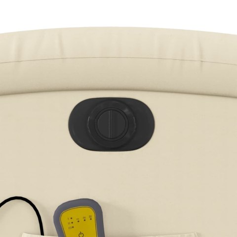 ROZKŁADANY FOTEL PIONIZUJĄCY Z MASAŻEM ELEKTRYCZNY KREMOWY