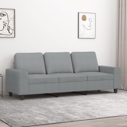 SOFA 3-OSOBOWA JASNOSZARA 180CM TAPICEROWANA TKANINĄ