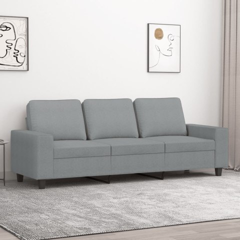 SOFA 3-OSOBOWA JASNOSZARA 180CM TAPICEROWANA TKANINĄ
