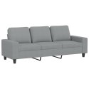 SOFA 3-OSOBOWA JASNOSZARA 180CM TAPICEROWANA TKANINĄ