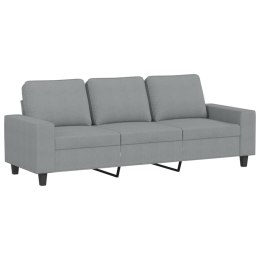SOFA 3-OSOBOWA JASNOSZARA 180CM TAPICEROWANA TKANINĄ