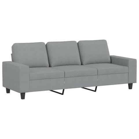 SOFA 3-OSOBOWA JASNOSZARA 180CM TAPICEROWANA TKANINĄ