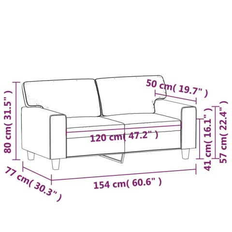2-OSOBOWA SOFA CZARNA 120CM SZTUCZNA SKÓRA