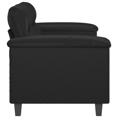 2-OSOBOWA SOFA CZARNA 140CM SZTUCZNA SKÓRA