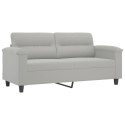 2-OSOBOWA SOFA Z PODUSZKAMI JASNOSZARA 140CM MIKROFIBRA
