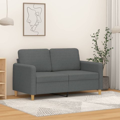 SOFA 2-OSOBOWA CIEMNOSZARA 120CM TAPICEROWANA TKANINĄ