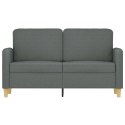 SOFA 2-OSOBOWA CIEMNOSZARA 120CM TAPICEROWANA TKANINĄ