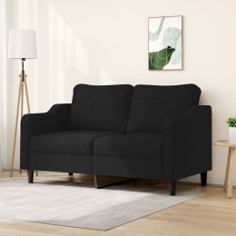 SOFA 2-OSOBOWA CZARNA 140CM TAPICEROWANA TKANINĄ