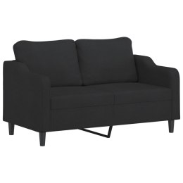 SOFA 2-OSOBOWA CZARNA 140CM TAPICEROWANA TKANINĄ