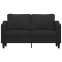 SOFA 2-OSOBOWA CZARNA 140CM TAPICEROWANA TKANINĄ
