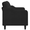 SOFA 2-OSOBOWA CZARNA 140CM TAPICEROWANA TKANINĄ
