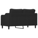SOFA 2-OSOBOWA CZARNA 140CM TAPICEROWANA TKANINĄ
