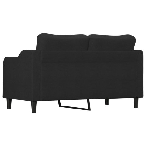 SOFA 2-OSOBOWA CZARNA 140CM TAPICEROWANA TKANINĄ